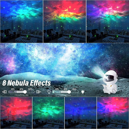 Projetor de Estrelas Galáxia, Luz Noturna Astronauta, Projetor Espacial Nebulosa Estrelada, Lâmpada de LED para Teto, Decoração de Quarto, Presente para Crianças