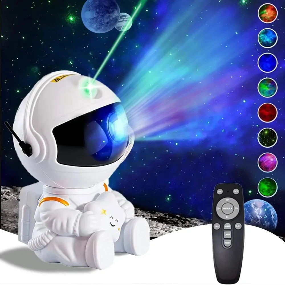 Projetor de Estrelas Galáxia, Luz Noturna Astronauta, Projetor Espacial Nebulosa Estrelada, Lâmpada de LED para Teto, Decoração de Quarto, Presente para Crianças