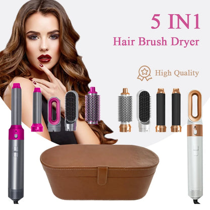 Conjunto de Secador de Cabelo 5 em 1 - Escova Quente Profissional, Modelador de Cachos, Prancha de Cabelo e Ferramenta de Estilo para Secador de Cabelo Dyson Airwrap, Uso Doméstico