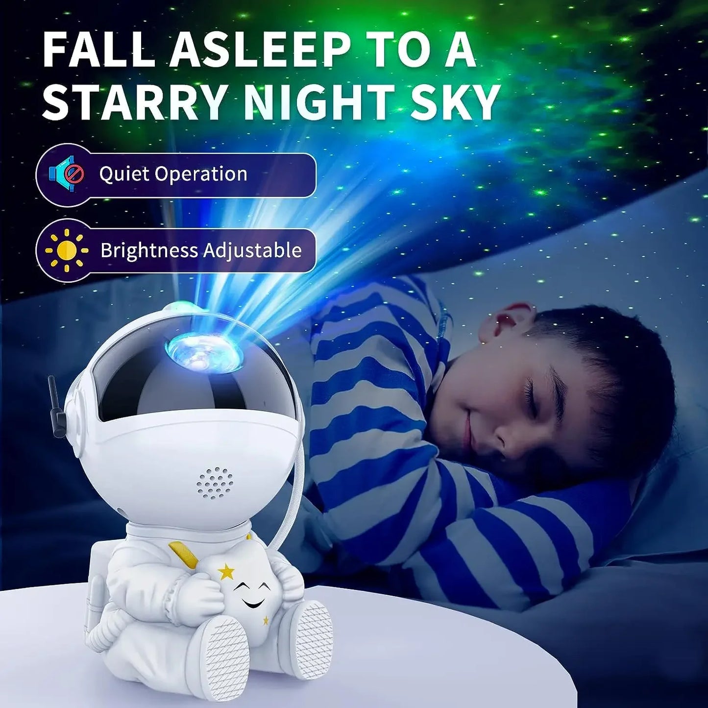 Projetor de Estrelas Galáxia, Luz Noturna Astronauta, Projetor Espacial Nebulosa Estrelada, Lâmpada de LED para Teto, Decoração de Quarto, Presente para Crianças